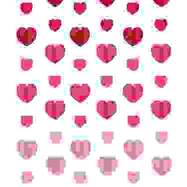 Red & Pink Dimensional Heart Paper String Decorations, 7ft, 6pc